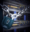 Servers and hardware room computer technology security concept Royalty Free Stock Photo