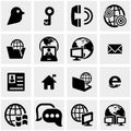 Servers, network vector icons set on gray Royalty Free Stock Photo