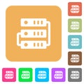 Servers rounded square flat icons Royalty Free Stock Photo