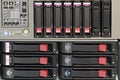 Servers stack with hard drives in a datacenter Royalty Free Stock Photo