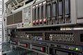 Servers stack with hard drives in a datacenter Royalty Free Stock Photo