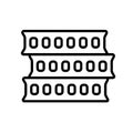 Servers stack icon with database rack modules in outline style, black line symbol for hosting Royalty Free Stock Photo