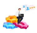 Service automation flat concept vector illustration