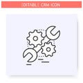 Service automation line icon.Editable illustration