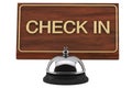 Service Bell with Check In Sign Royalty Free Stock Photo