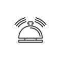 Service bell line icon, outline vector sign