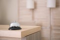 Service bell on reception desk in hotel Royalty Free Stock Photo