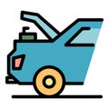 Service boot car icon color outline vector Royalty Free Stock Photo