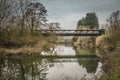 A service bridge over the Chelmer under a moody sky