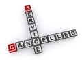 Service cancelled word blocks