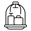 Service cart trolley icon outline vector. Hotel suitcase