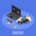 Service Centre Isometric Composition