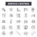 Service centres line icons, signs, vector set, linear concept, outline illustration