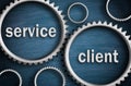 Service and Client - Business cogwheel concept