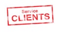 SERVICE CLIENTS red rectangular stamp Royalty Free Stock Photo
