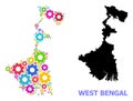 Service Composition Map of West Bengal State of Colored Cogs