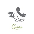 Service, customer, business, support, call center concept. Hand drawn isolated vector.