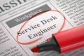 Service Desk Engineer Wanted. 3D. Royalty Free Stock Photo