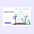 Service of digital signature and smart contract landing page