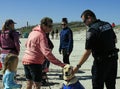 Service Dog in Training with the Crowd at the Barefoot Mardi Gras Parade