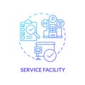 Service facility blue gradient concept icon