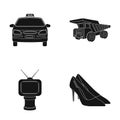 Service, film and or web icon in black style.award, shoes, transport icons in set collection.