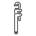 Service fix key icon outline vector. Wash pipe fix