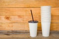 Service food order online delivery eco coffee cup in take away, disposable eco friendly food packaging containers with paper cup