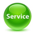 Service glassy green round button