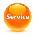 Service glassy orange round button