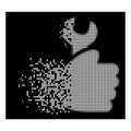 White Decomposed Dot Halftone Service Hand Icon