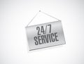 24-7 service hanging banner sign concept