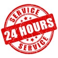Service 24 hours vector stamp Royalty Free Stock Photo