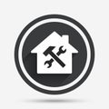 Service house. Repair tool icon. Service symbol.