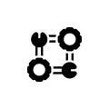 Black solid icon for Service, spanner and support