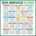 Service Icon Thin Line Big Set Vector