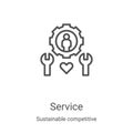 service icon vector from sustainable competitive advantage collection. Thin line service outline icon vector illustration. Linear Royalty Free Stock Photo
