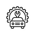 Black line icon for Service, workshop and workroom Royalty Free Stock Photo