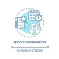 Service information blue concept icon