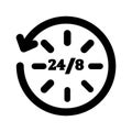 24/ 7 service Isolated Vector icon which can easily modify or edit Royalty Free Stock Photo