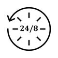 24/ 7 service Isolated Vector icon which can easily modify or edit Royalty Free Stock Photo