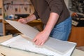 Service LCD TV, disassembling the screen for the diagnosis and repair of LED backlight Royalty Free Stock Photo