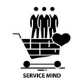 service mind symbol icon, black vector sign with editable strokes, concept illustration