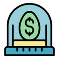 Service money incubator icon vector flat