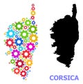 Service Mosaic Map of Corsica of Bright Gear wheels