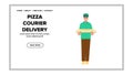 service pizza courier delivery vector