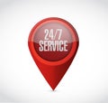 24-7 service pointer sign concept illustration