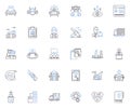 Service provider line icons collection. Reliable, Experienced, Professional, Knowledgeable, Efficient, Trusrthy Royalty Free Stock Photo