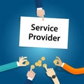 Service provider user customer pay fees for the company