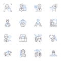 Service providers line icons collection. Experts, Providers, Contractors, Professionals, Specialists, Workers